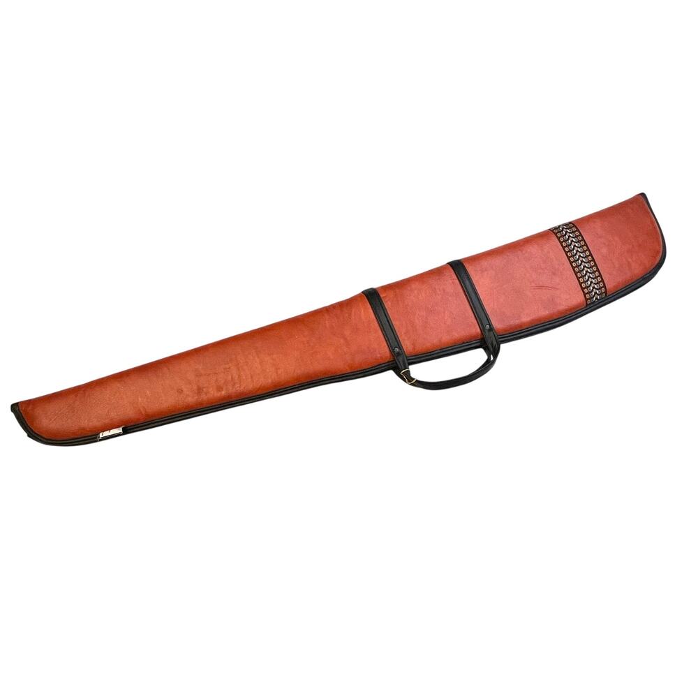 Vintage Allen Company 910 Orange Vinyl Rifle Shotgun Soft Case 52" Nice Trim